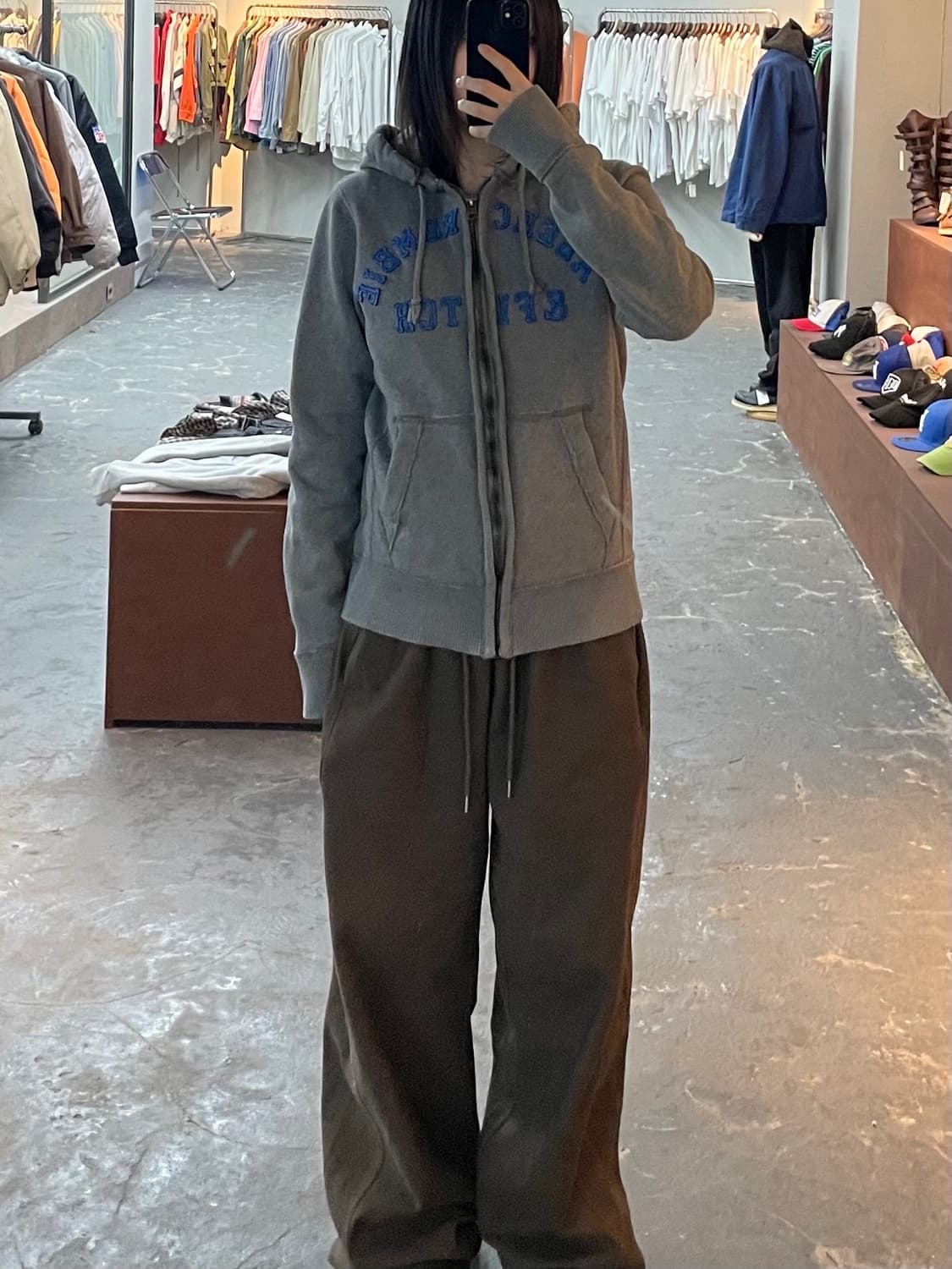 아베크롬비앤피치 아치로고 그레이 후드집업 H1258 상품이미지1