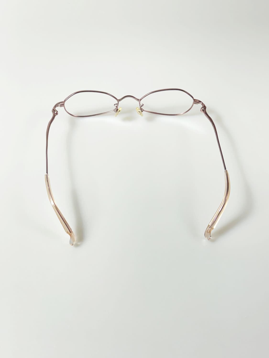 90s ALOOK 라이트핑크 메탈 슬림 오벌 프레임 빈티지 안경 상품이미지5