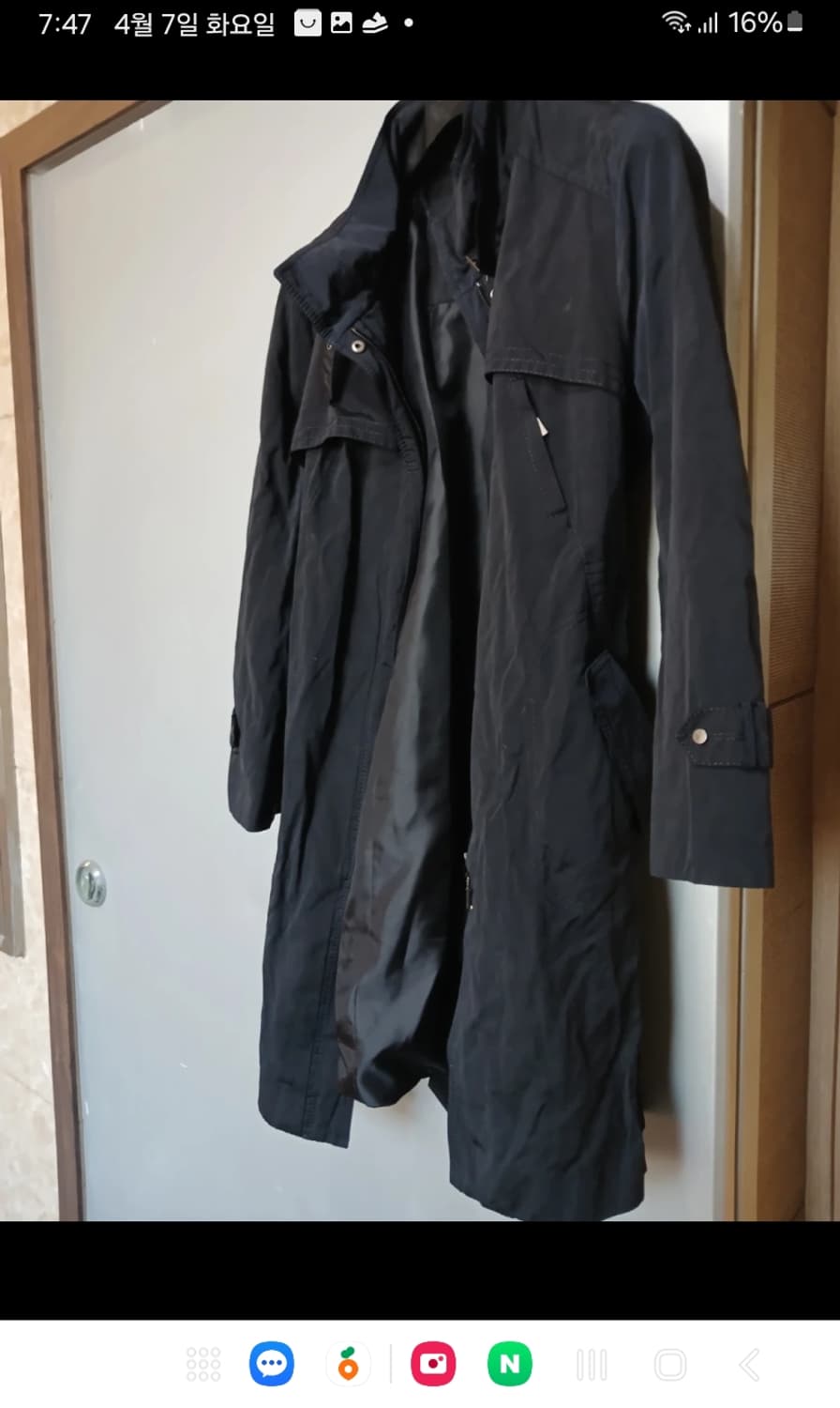 리본 춘추 하프 크롭 트렌치 코트 상품이미지1