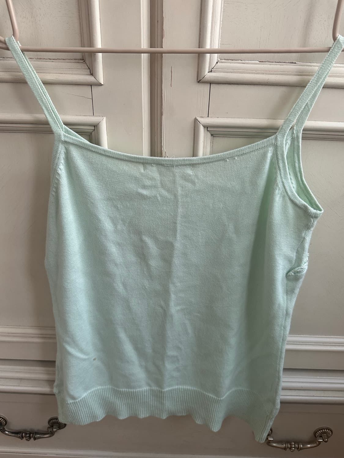 빈티지 민트 민소매 나시 니트 상품이미지4