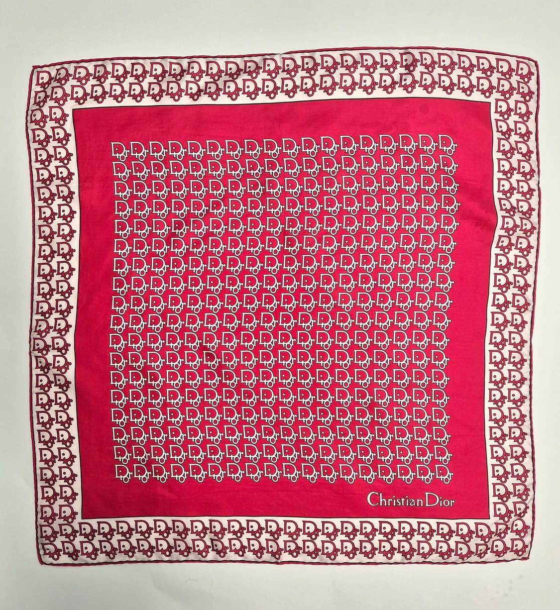 디올 오블리크 레드 실크 스카프 머플러 상품이미지4