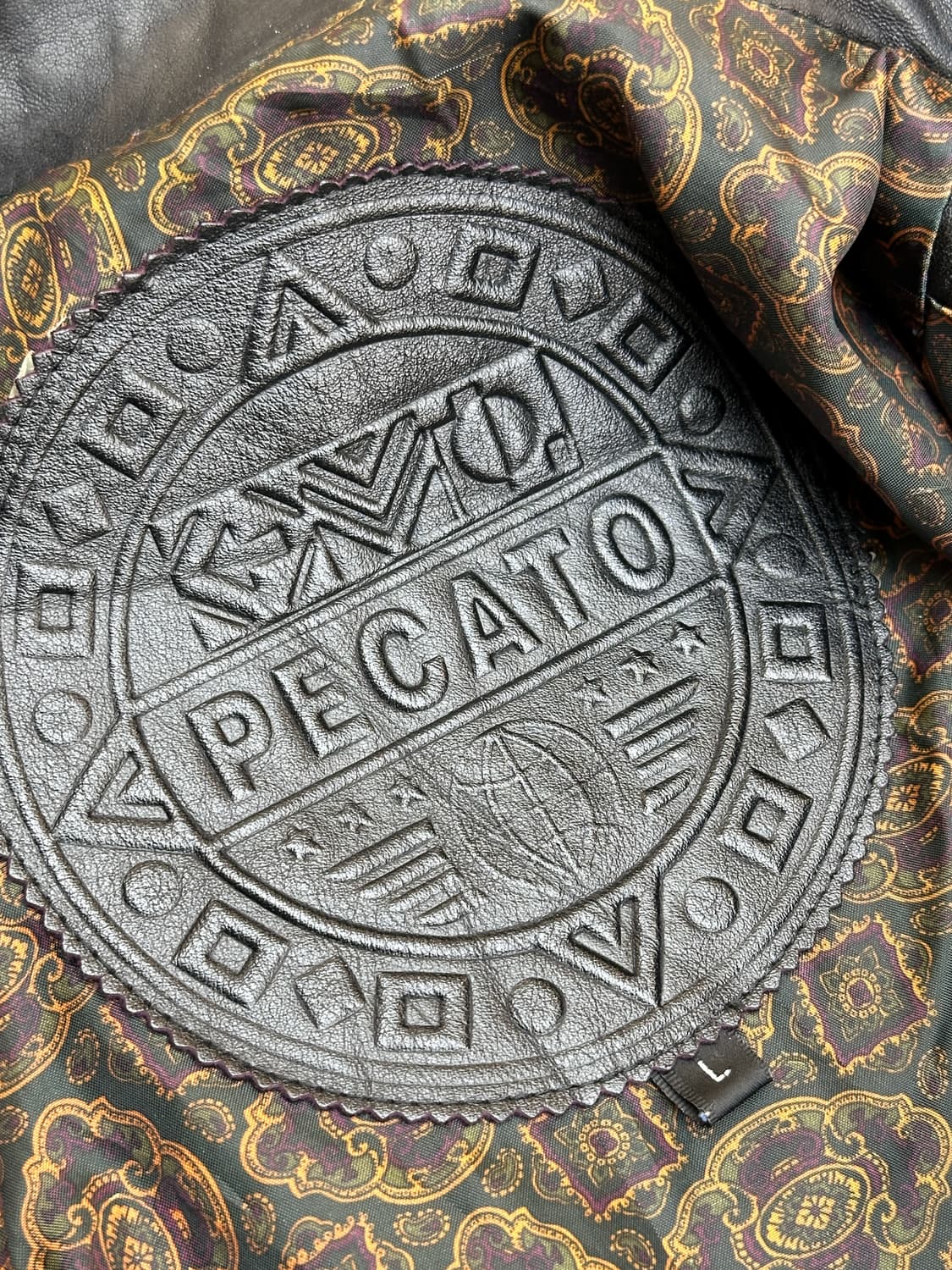 페카토 90s 레더 울 레오파드 자켓 상품이미지6