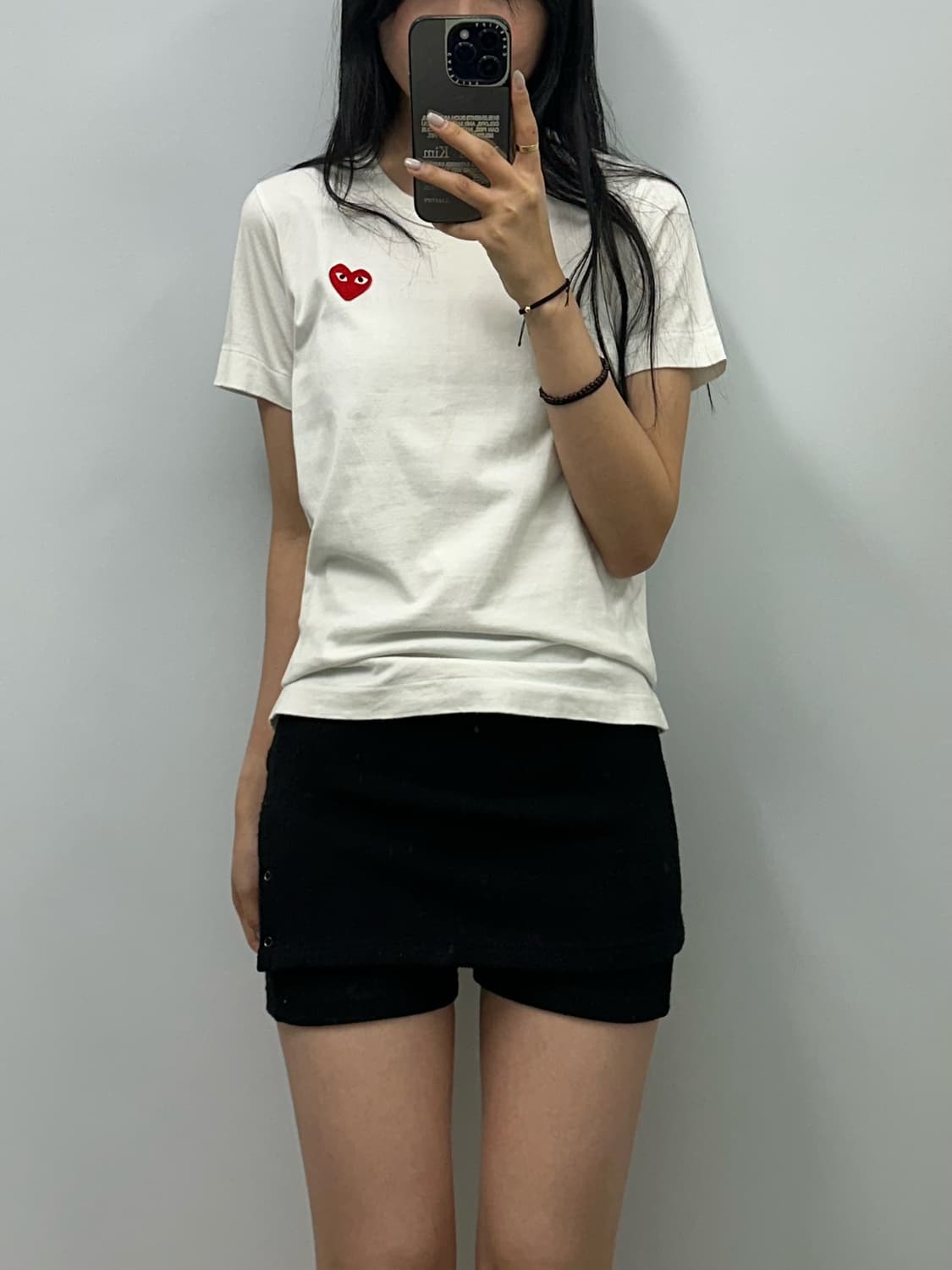 꼼데가르송 플레이 와펜 화이트 반팔 티셔츠 상품이미지1