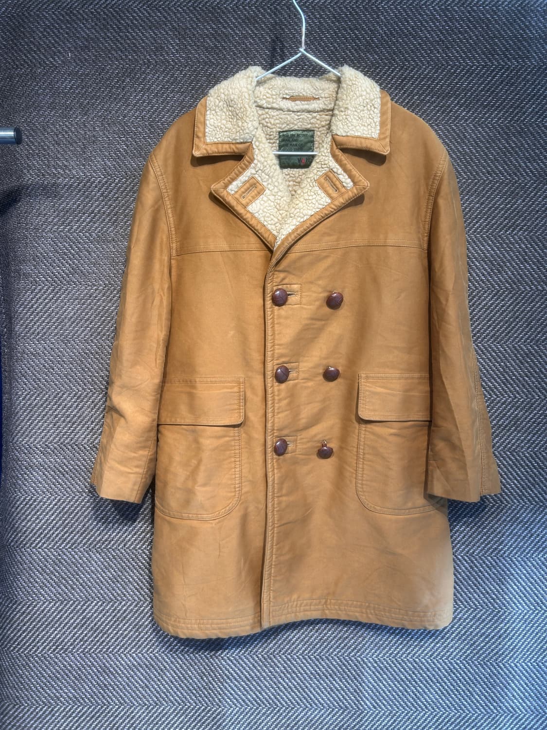 70s 반잭 셰얼링 더블 덱자켓 코트 VAN JAC 상품이미지1