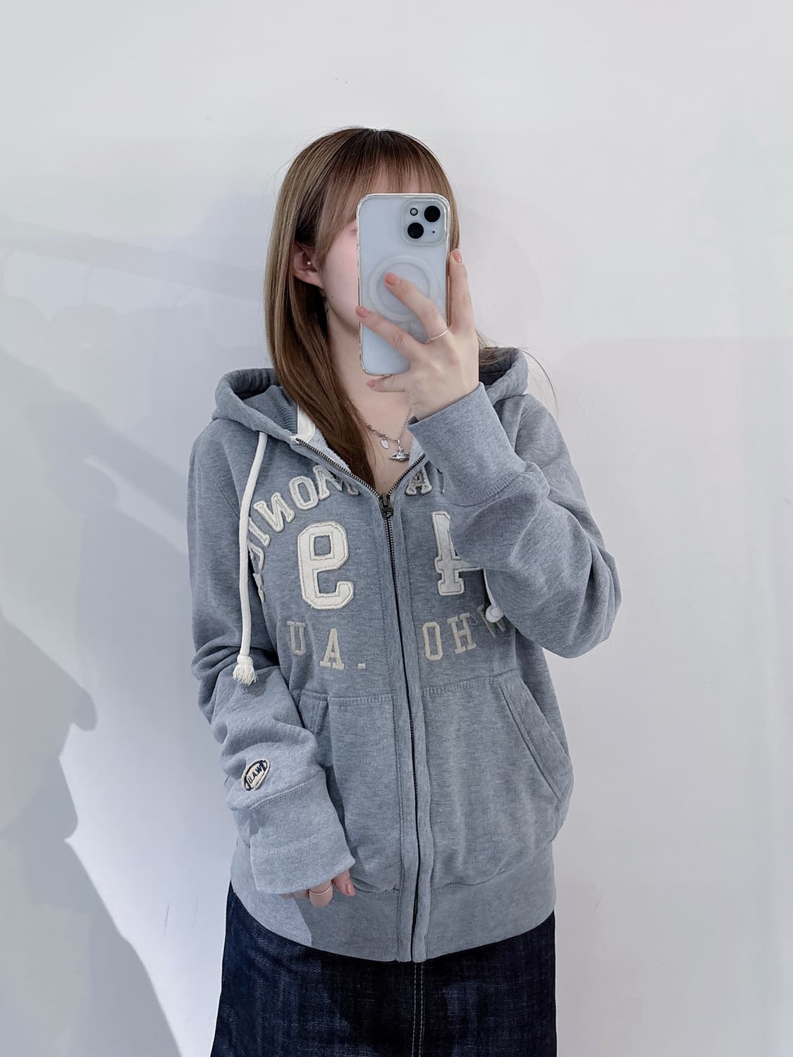 후아유 빅로고 후드집업 상품이미지1