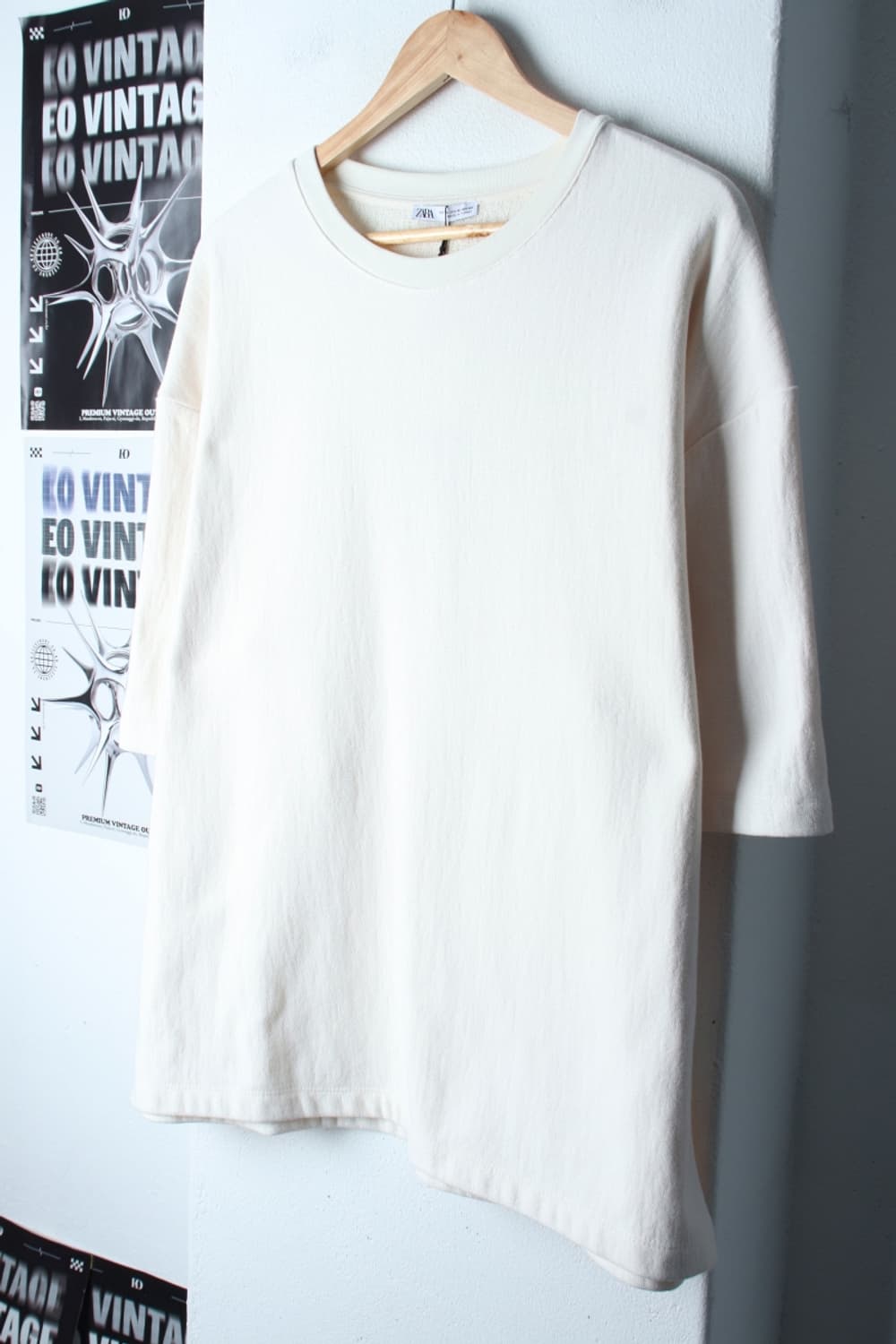 (XL-2XL) 자라 반팔 티셔츠 새상품 빅사이즈 아이보리-H31724 상품이미지1