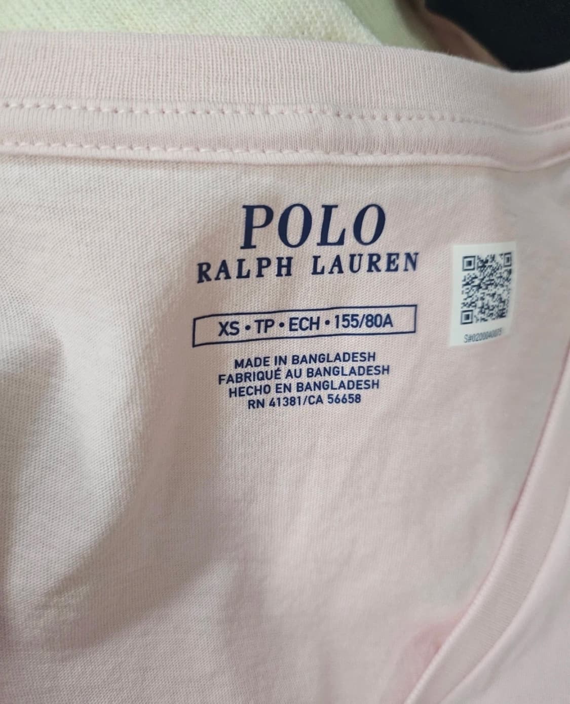 폴로 연핑크 딸기우유 브이넥 반팔티 상품이미지2