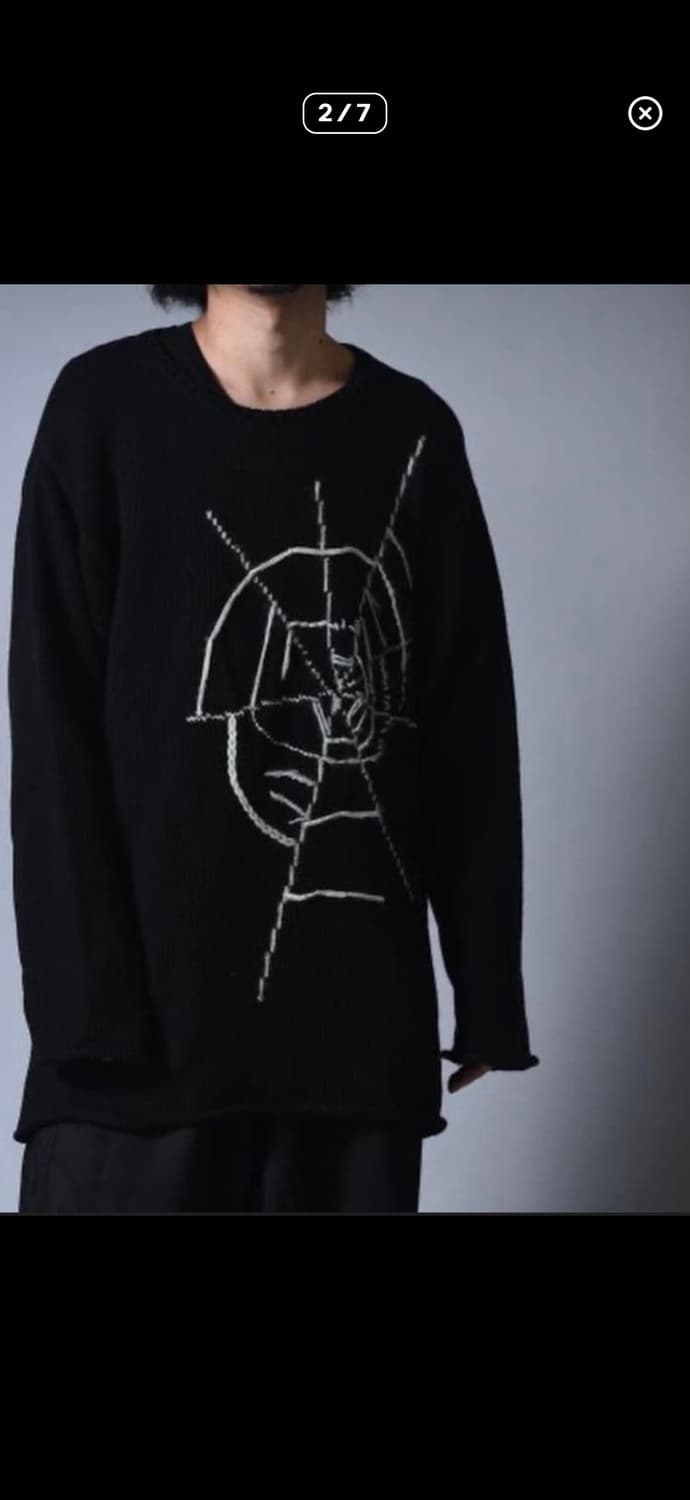 요지야마모토 블랙스캔들 스파이더 웹 니트 상품이미지1