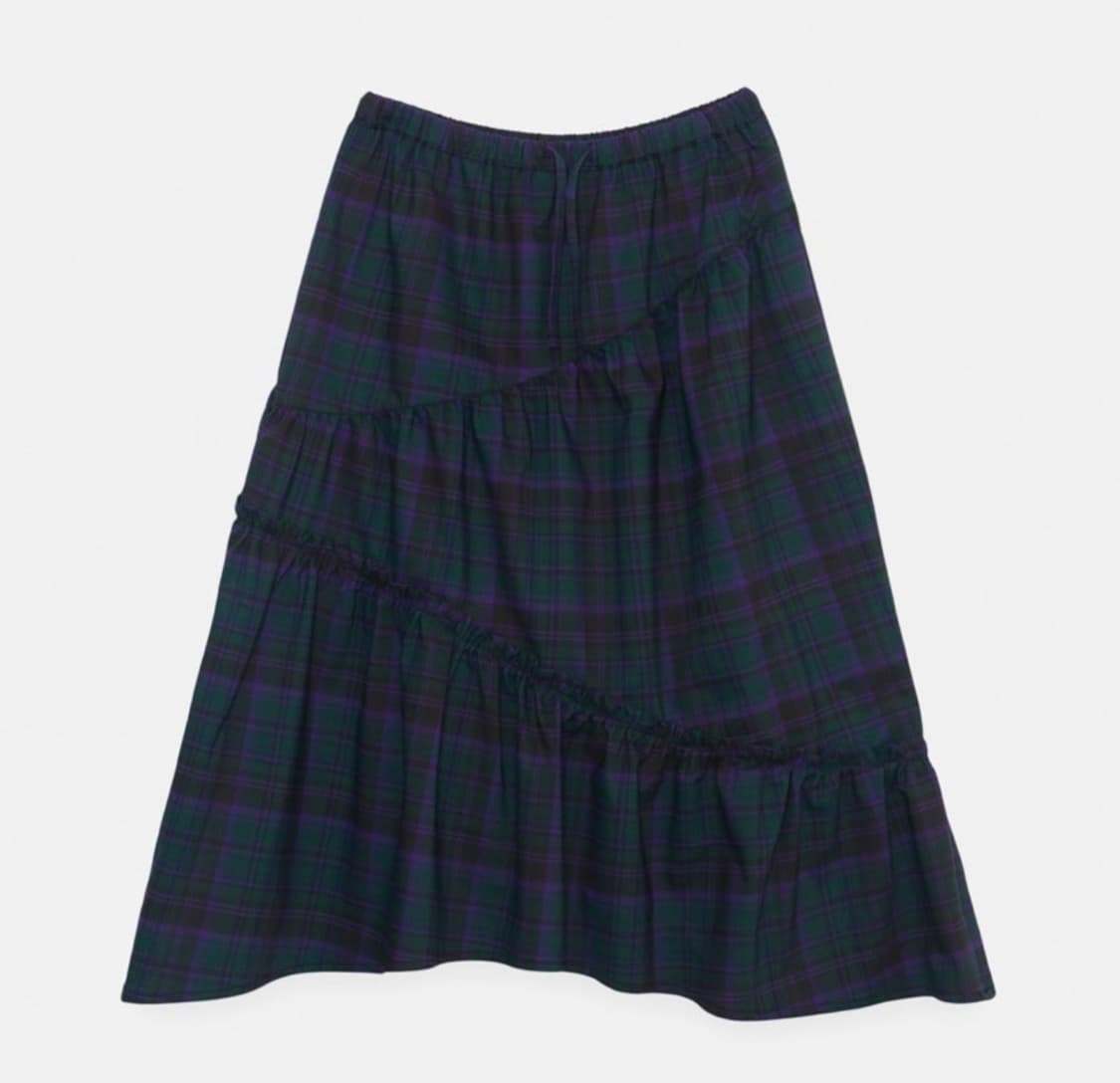 엔조블루스 클래식 체크 셔링 스커트 상품이미지1