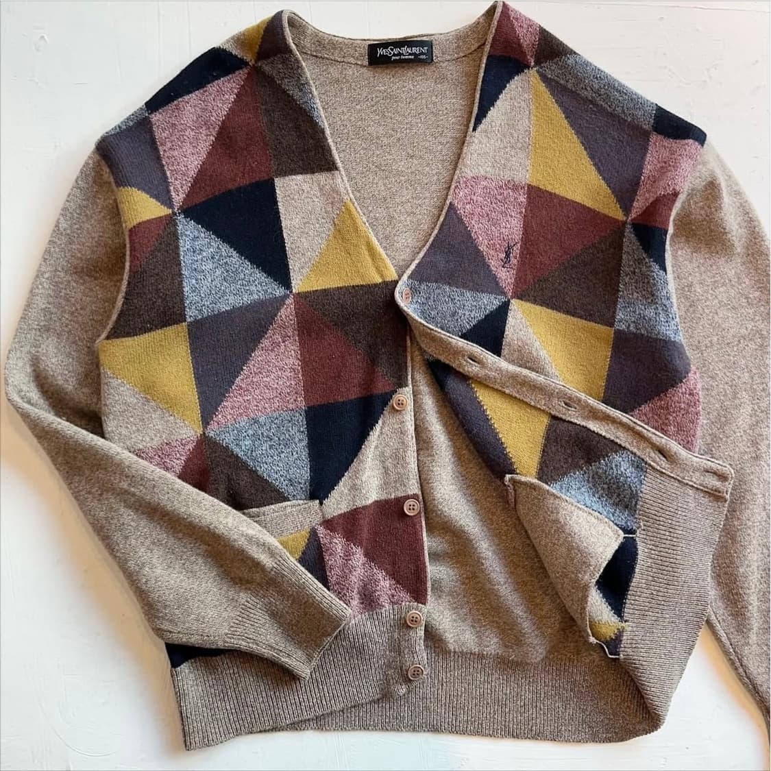 입생로랑 멀티체크 가디건 상품이미지5