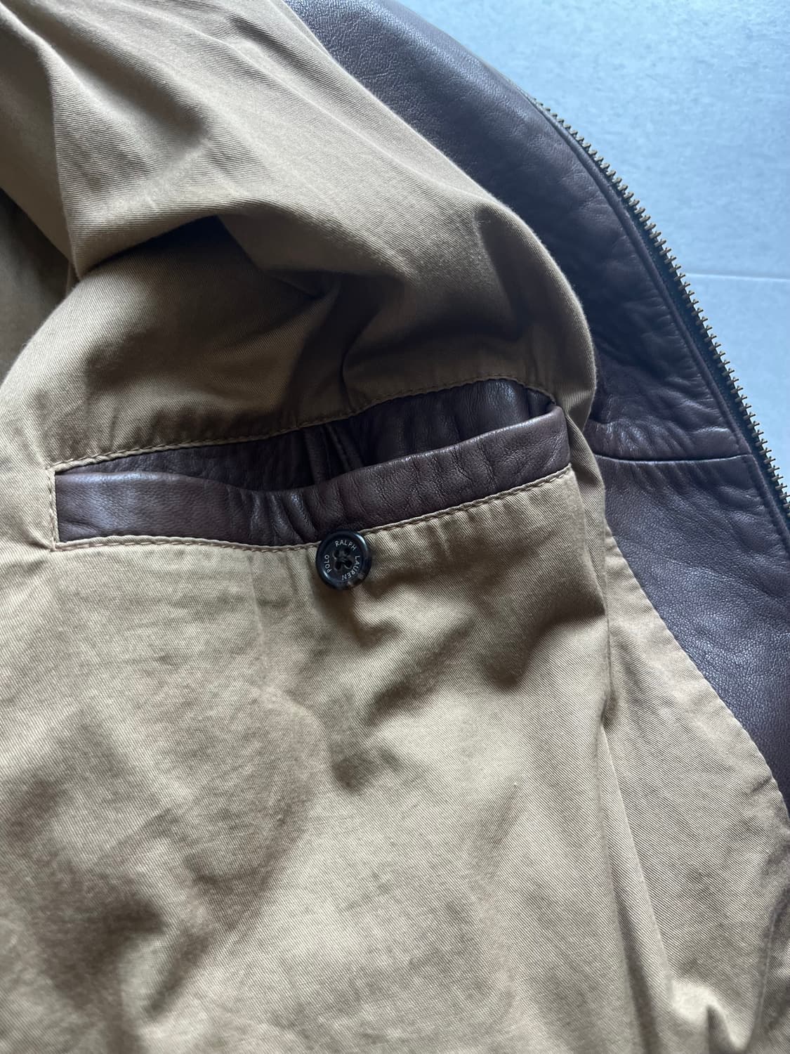 폴로 레더 자켓 램스킨 L 105 상품이미지6