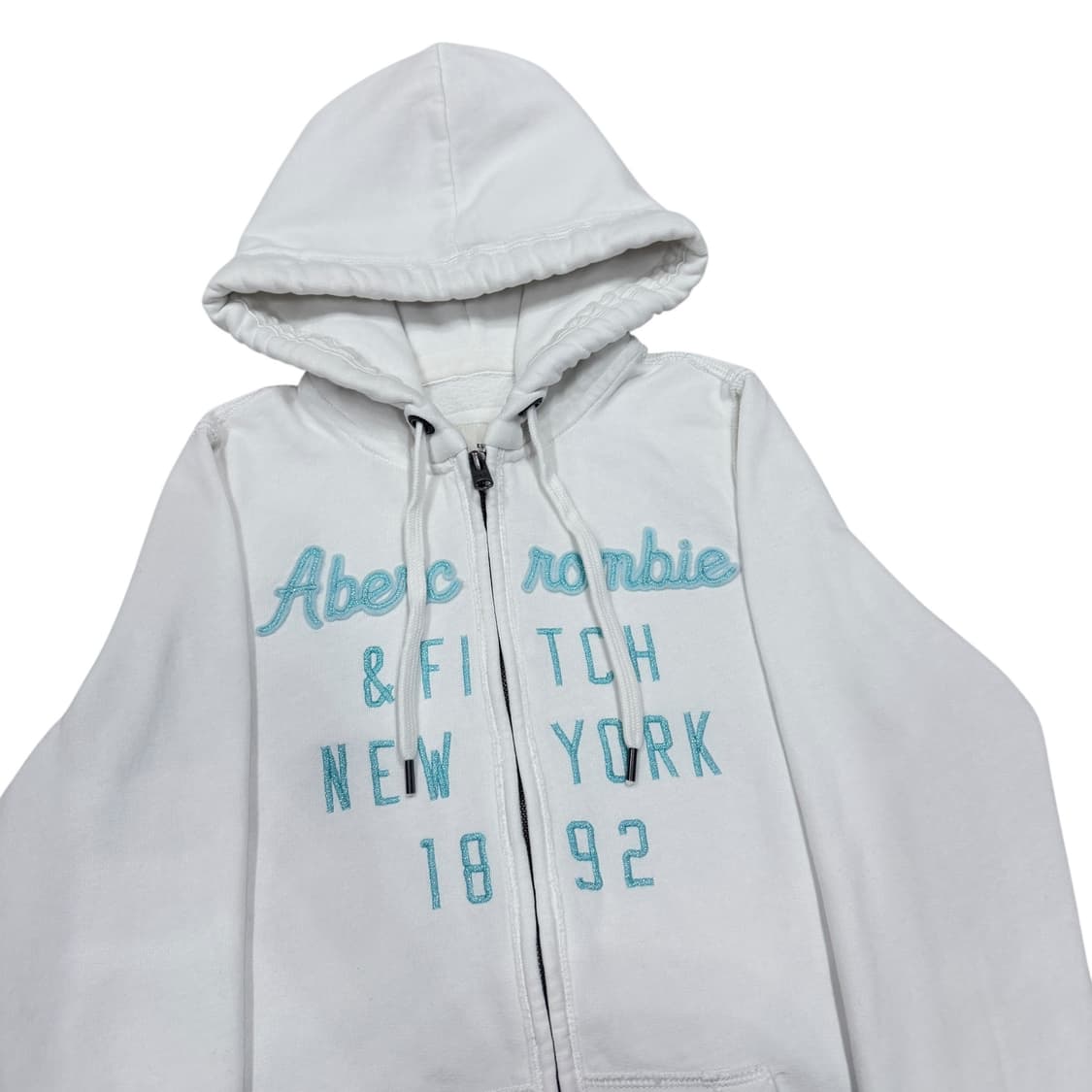 아베크롬비 빈티지 Y2K 스펠로고 기모 후드집업 화이트 S 상품이미지2