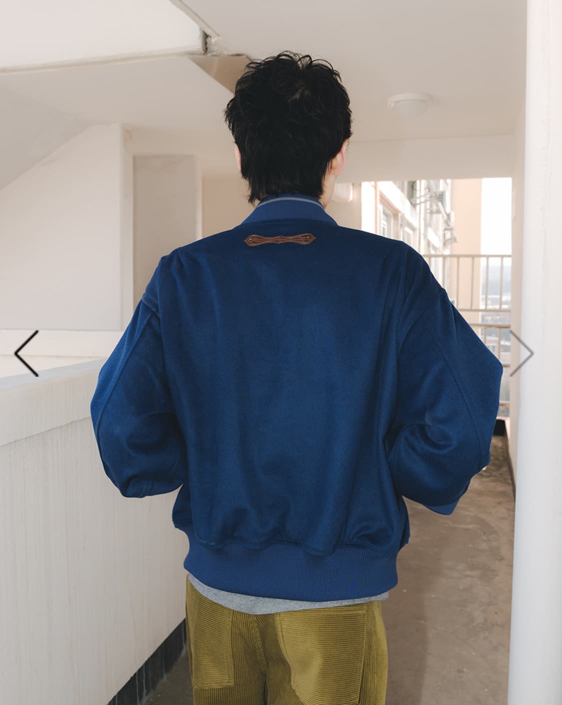 [L] 카럭터 울 블루종 블루 상품이미지1