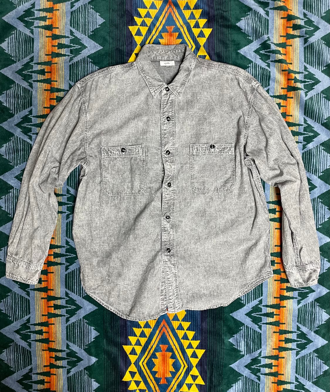 BEAMS Work Shirt  Gray Washed M 상품이미지1