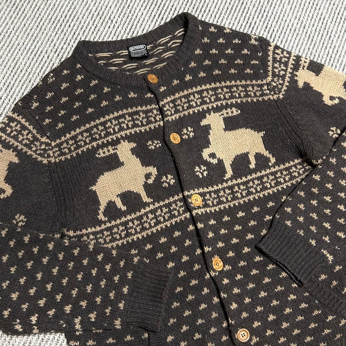 [XL] Outdoor 아웃도어 울 코위찬 브라운 니트 가디건 상품이미지3