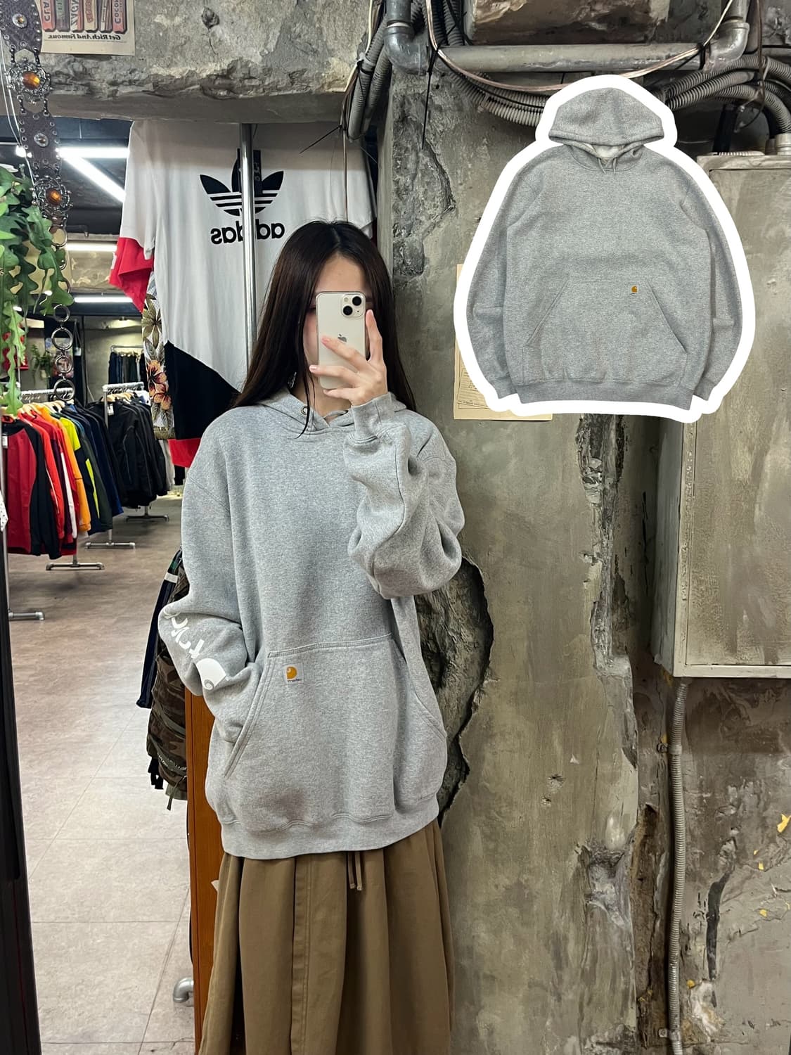 칼하트 후드티 그레이 M #csz1582 상품이미지1