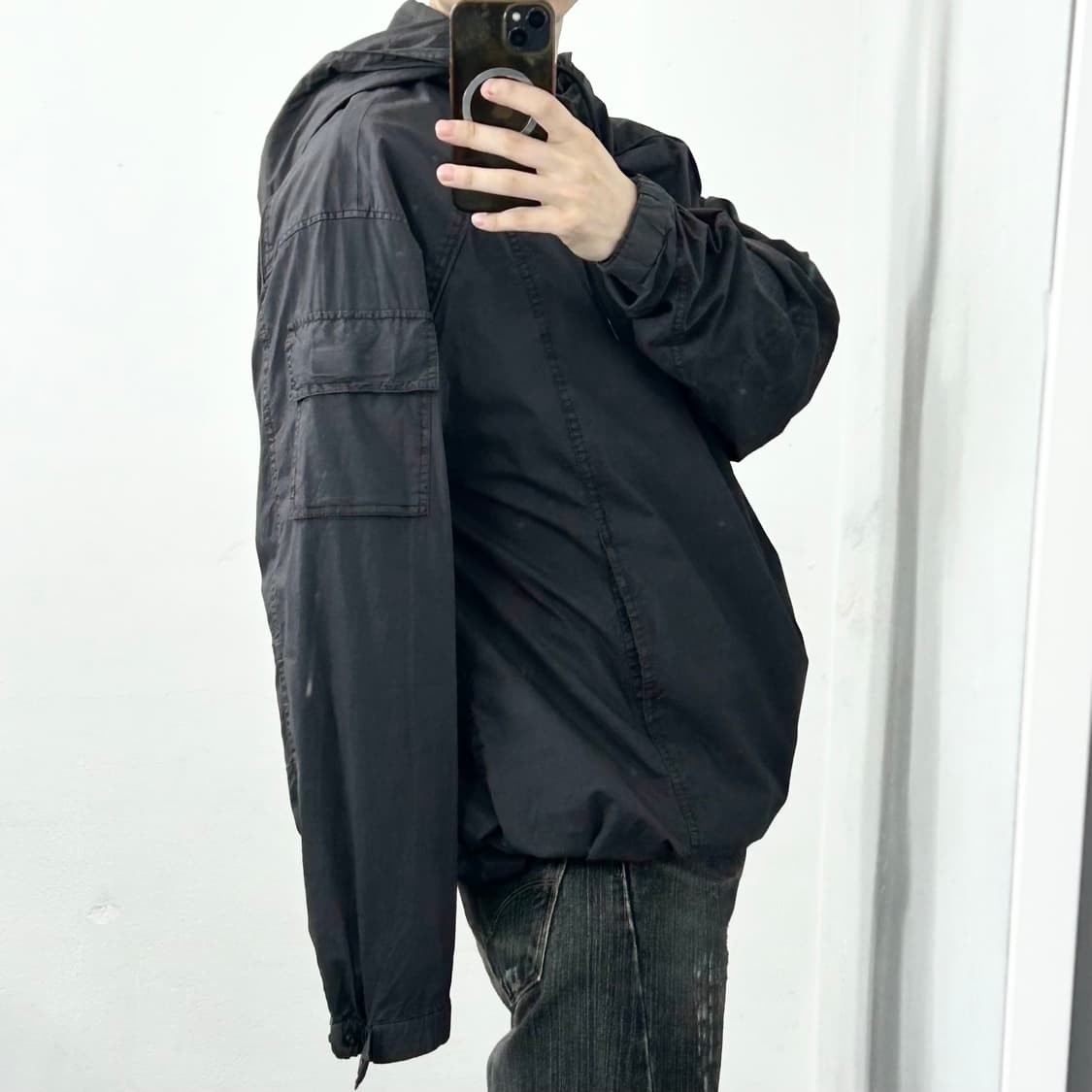 준지 22SS 가먼트다이드 엘라스틱 후드 아노락 상품이미지2