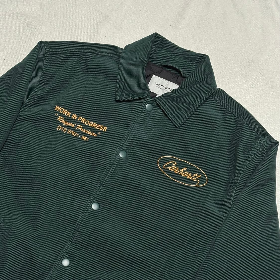 M 칼하트 그린 코듀로이 러그드 레더맨 자켓 상품이미지1