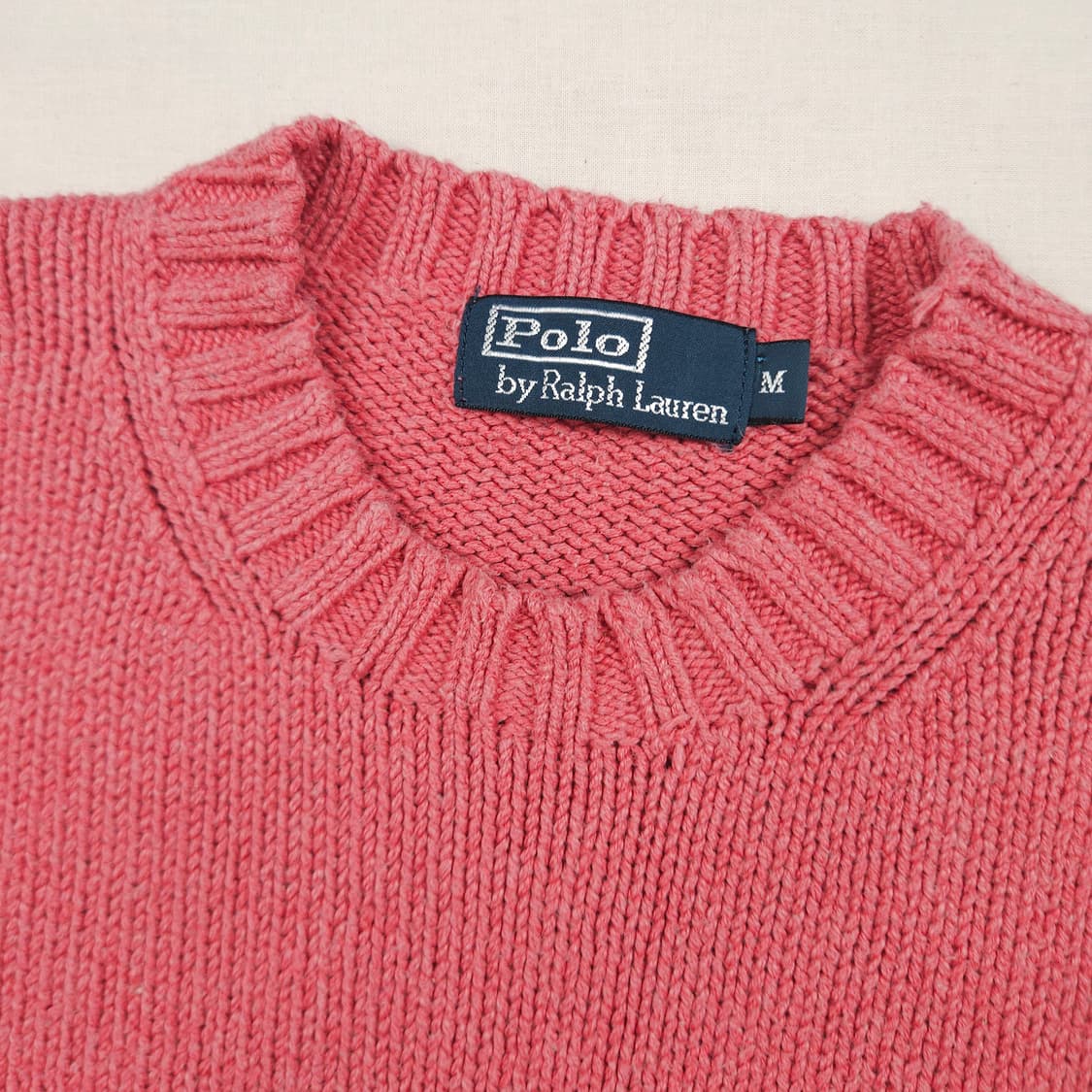 M(95) 폴로 랄프로렌 크루넥 코튼 니트 핑크 상품이미지4