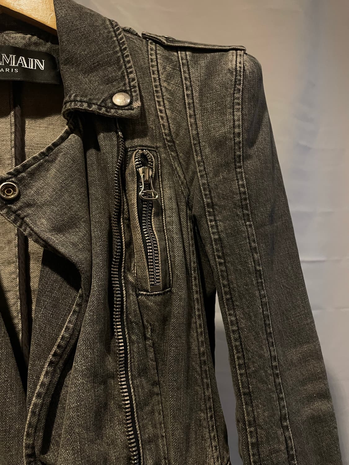 Balmain 2010ss 데카르넹 패디드 숄더 데님 자켓 상품이미지8