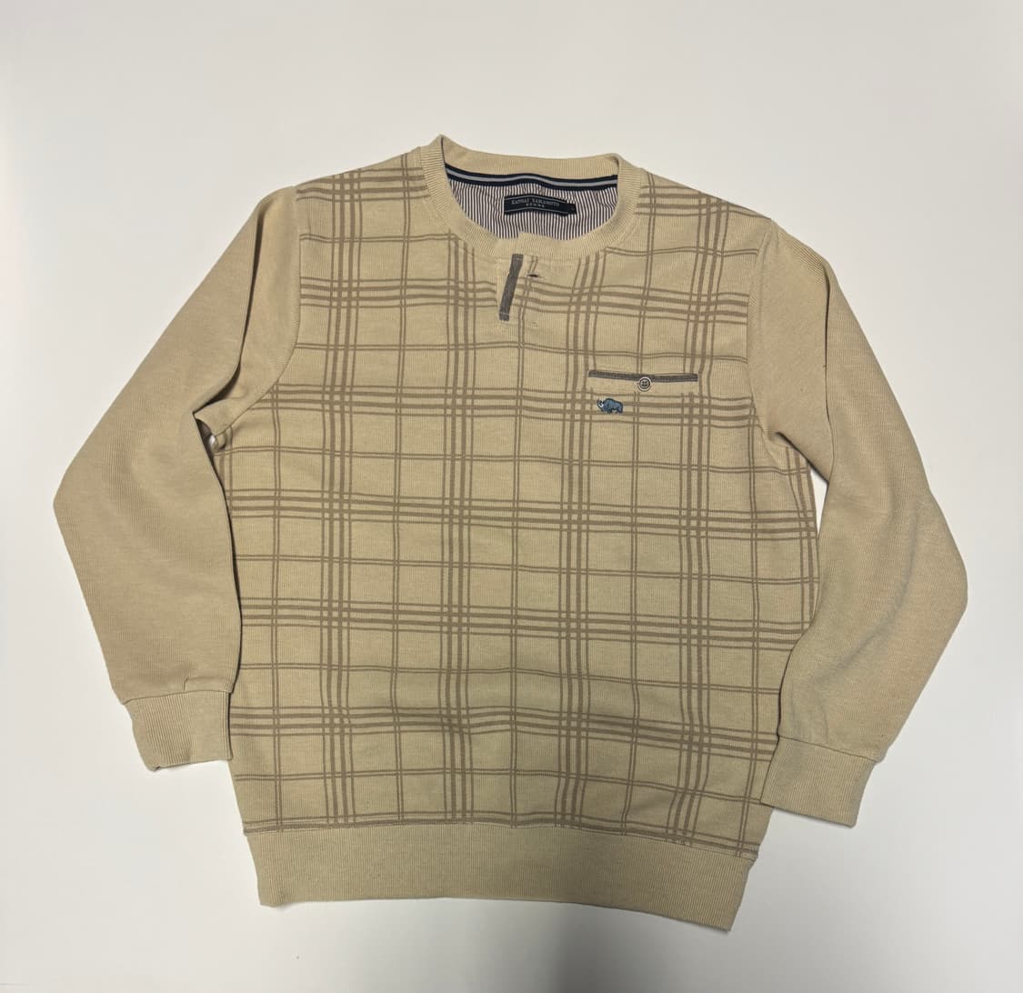 칸사이 야마모토 일본 빈티지 체크 패턴 니트 S ~ M 상품이미지1