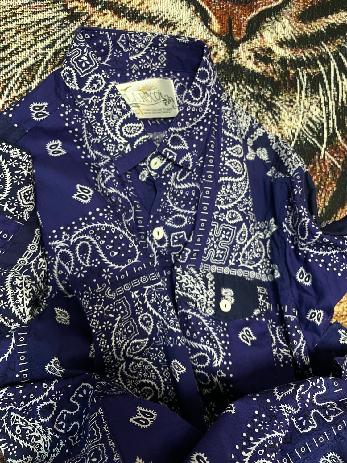 (L)La Rocca라로카 블루 페이즐리 반다나 셔츠 상품이미지8