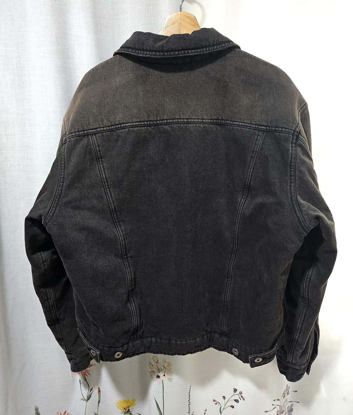 COOR 머드 다잉 패디드 데님 자켓 (워시드블랙) 상품이미지2