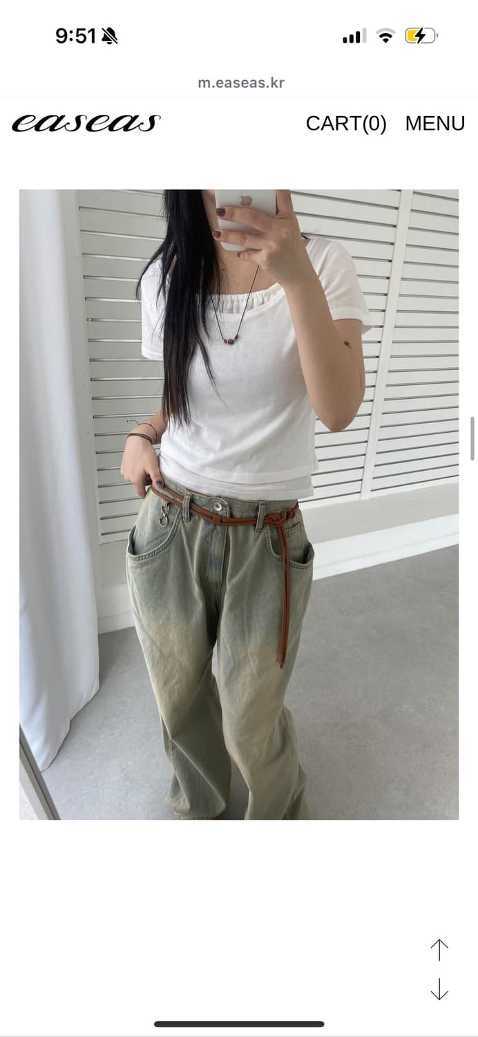 새상품) 이즈이즈 스모킹 팬츠 청바지 와이드팬츠 smoking d pt 상품이미지6