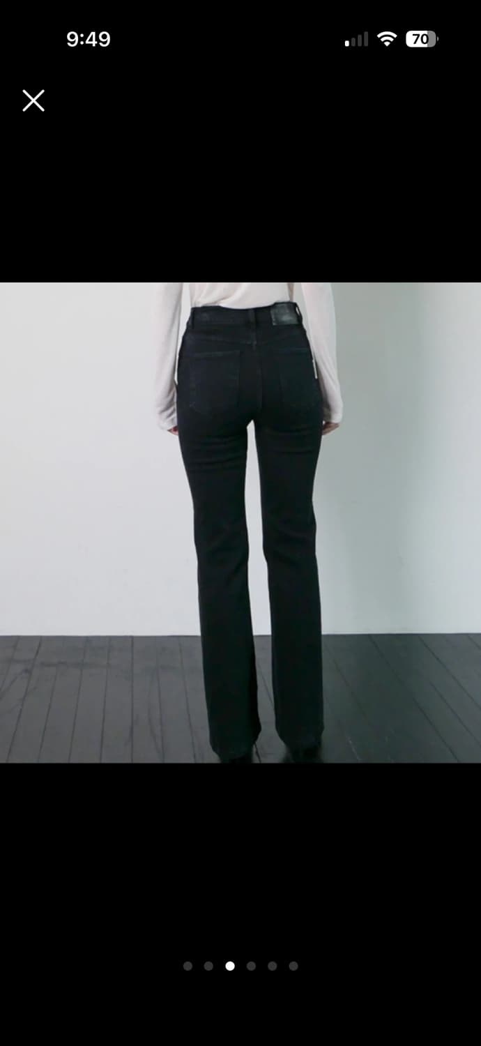 (미착용) 엘런아크 부츠컷 데님 블랙 상품이미지3