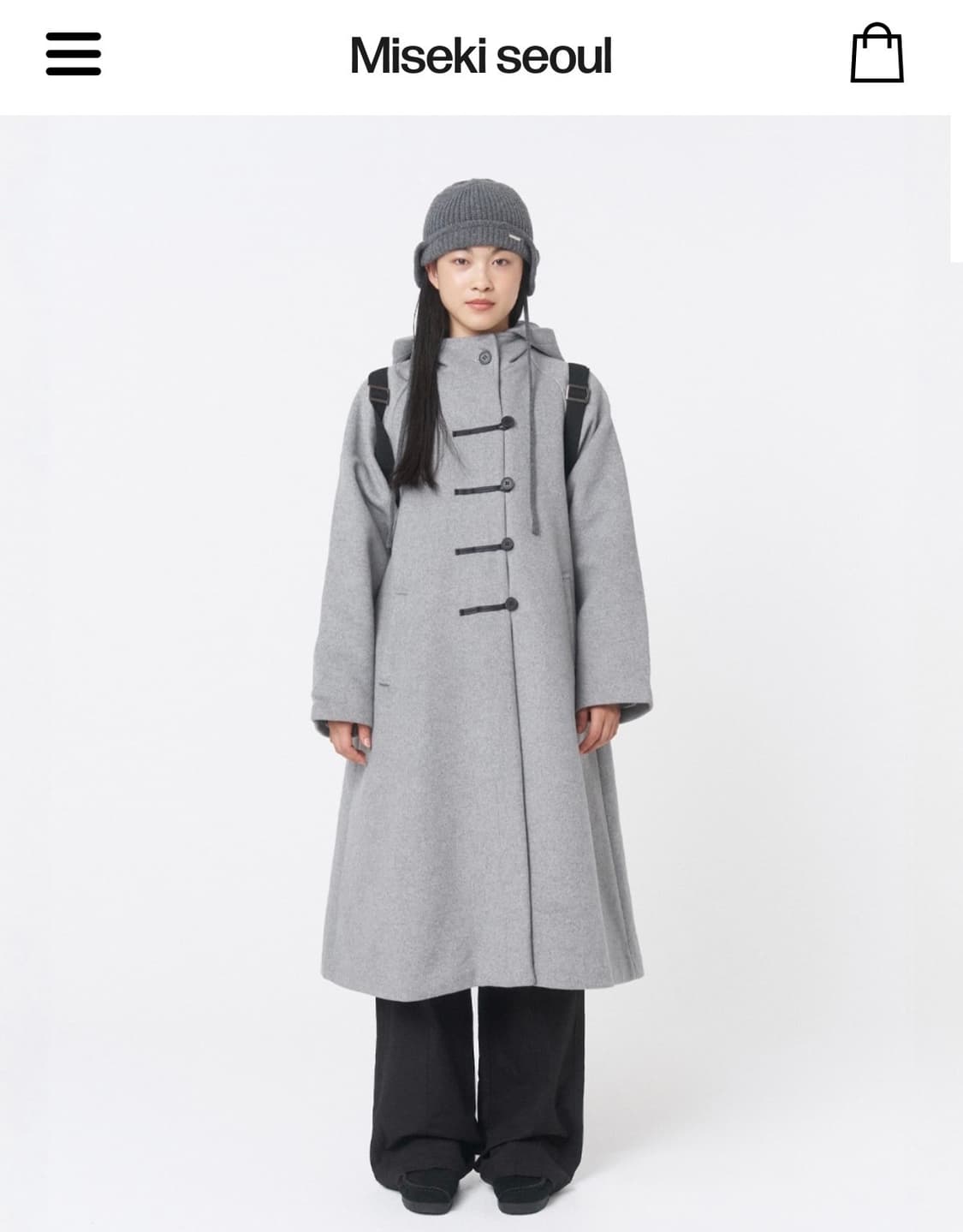 미세키서울 Hoodie long duffle coat 상품이미지1