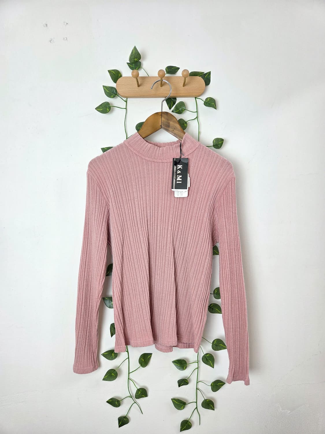 하이넥 핑크 슬리브 상품이미지1