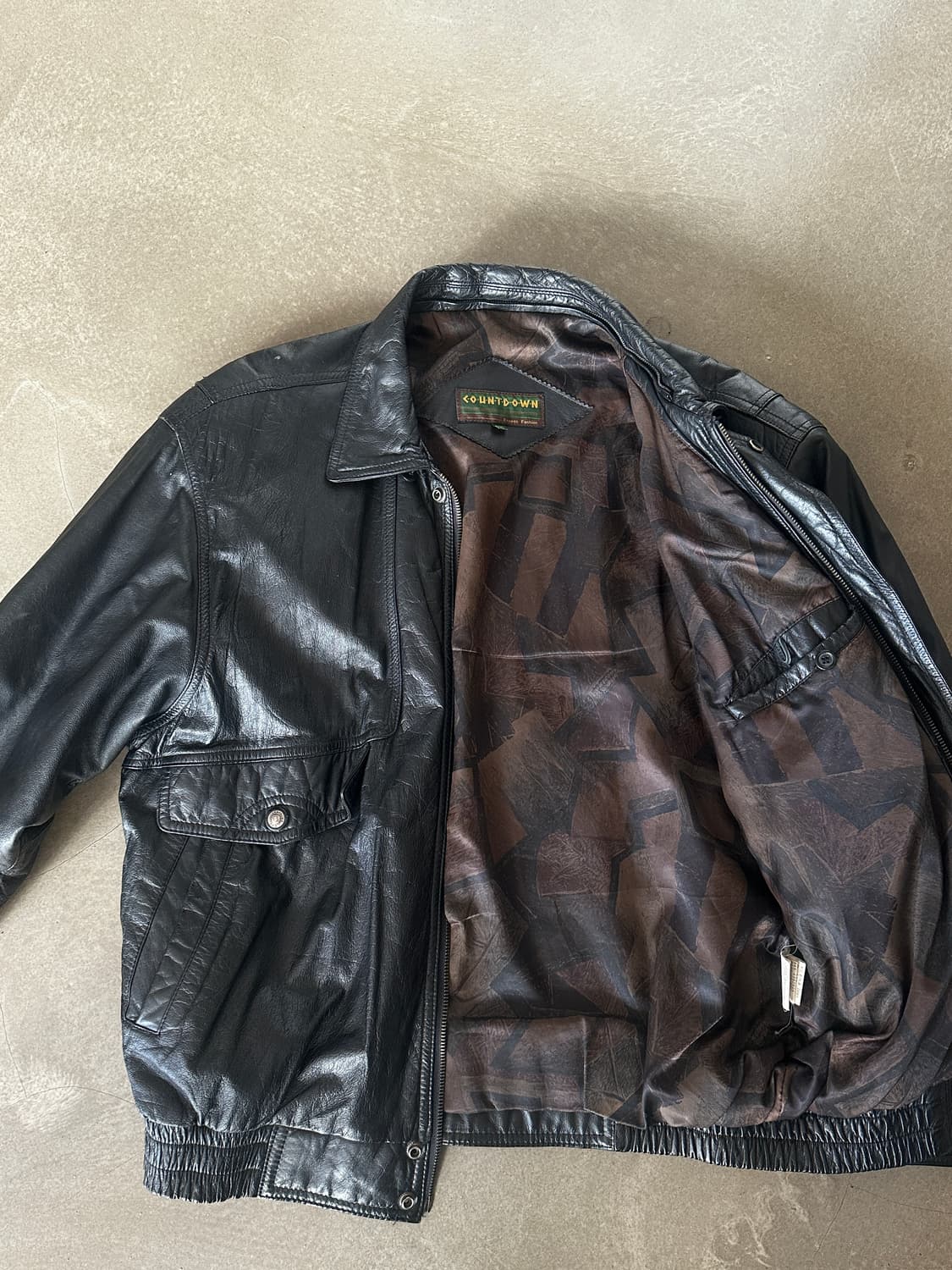 90s 오리지널 카운트다운 레더 블루종 자켓 상품이미지4