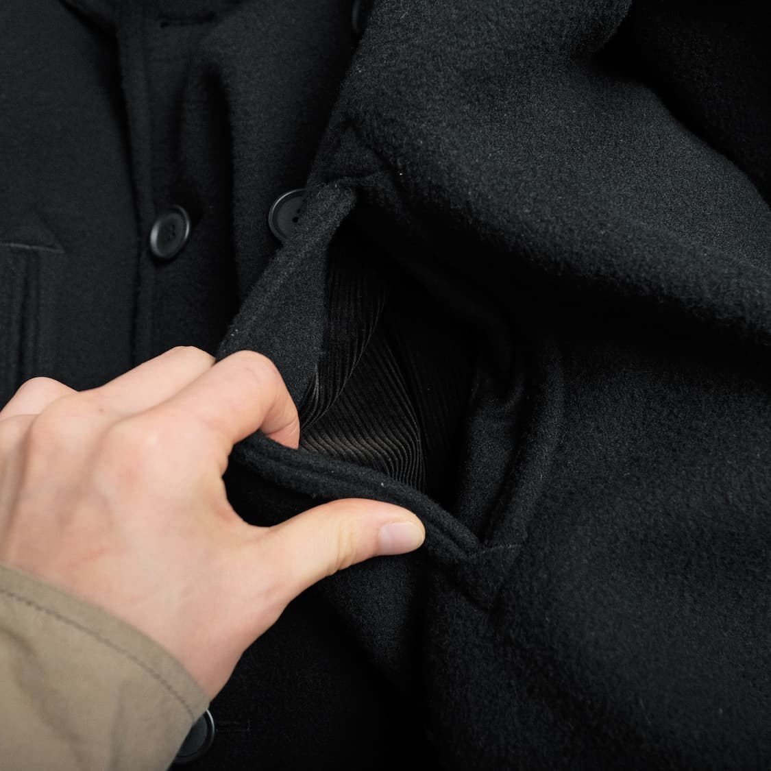 LENO 울 캐시미어 피코트 블랙 2(103-105)사이즈 상품이미지6