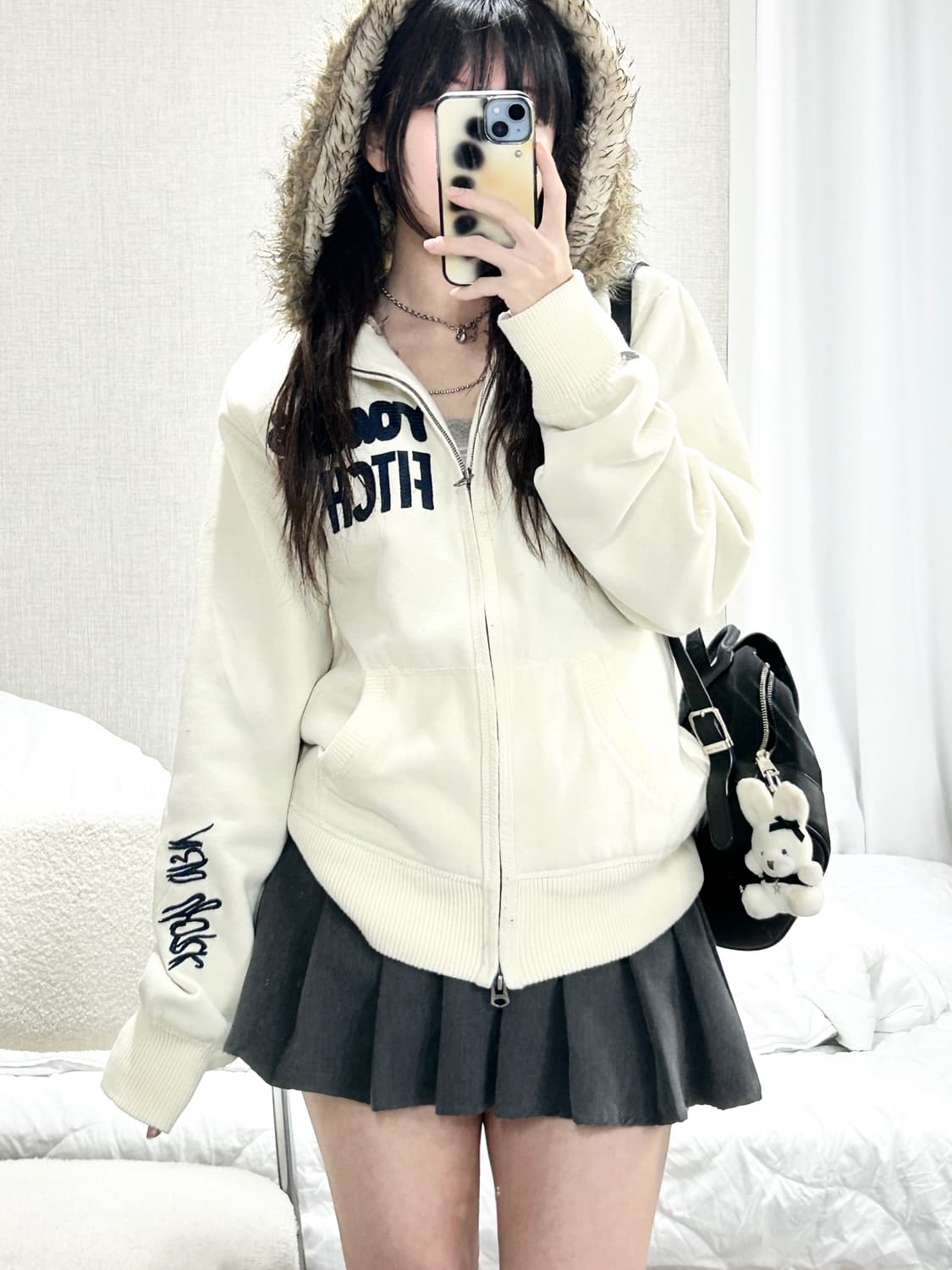 아베크롬비 크림 투웨이 울프죠 후드집업 상품이미지2