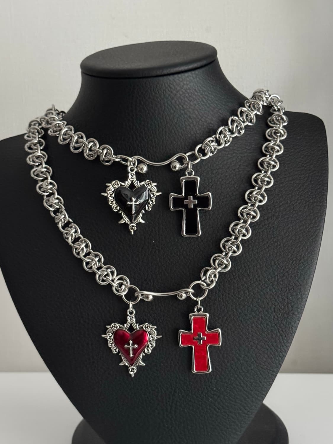 사랑애 십자가 트라이벌 피어싱 펑크 갸루 목걸이  상품이미지3