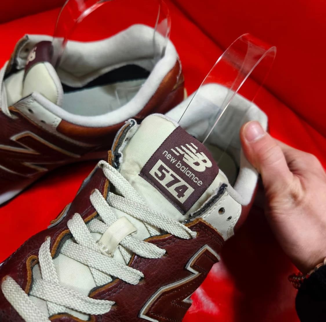 뉴발란스 No. 574 레더 다크 브라운 285 size 상품이미지5