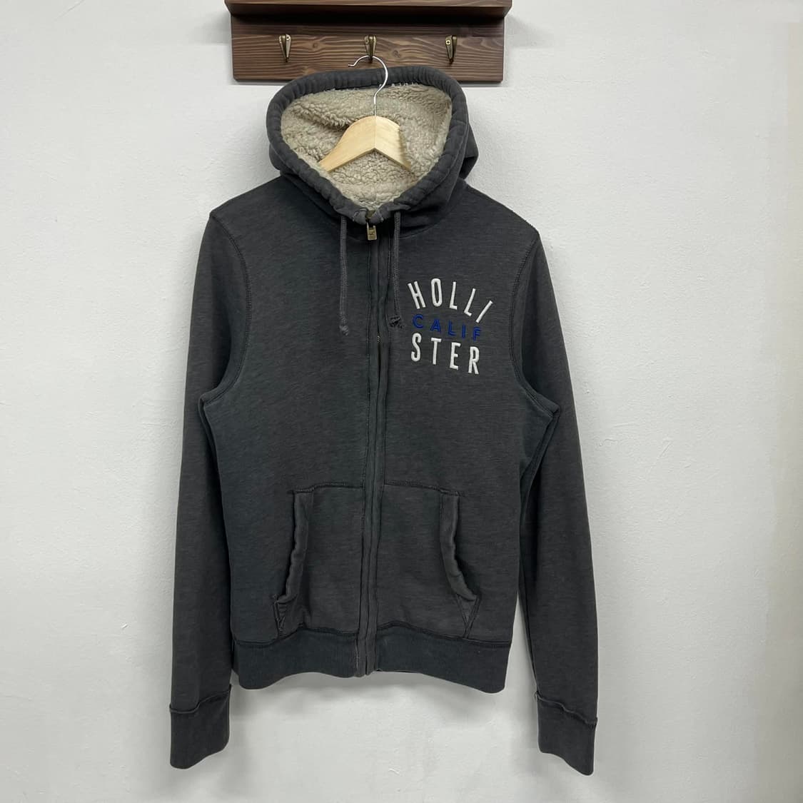 홀리스터 y2k 그레이 폭닥 양털 스웻 후드집업 희귀져지(L) 상품이미지4