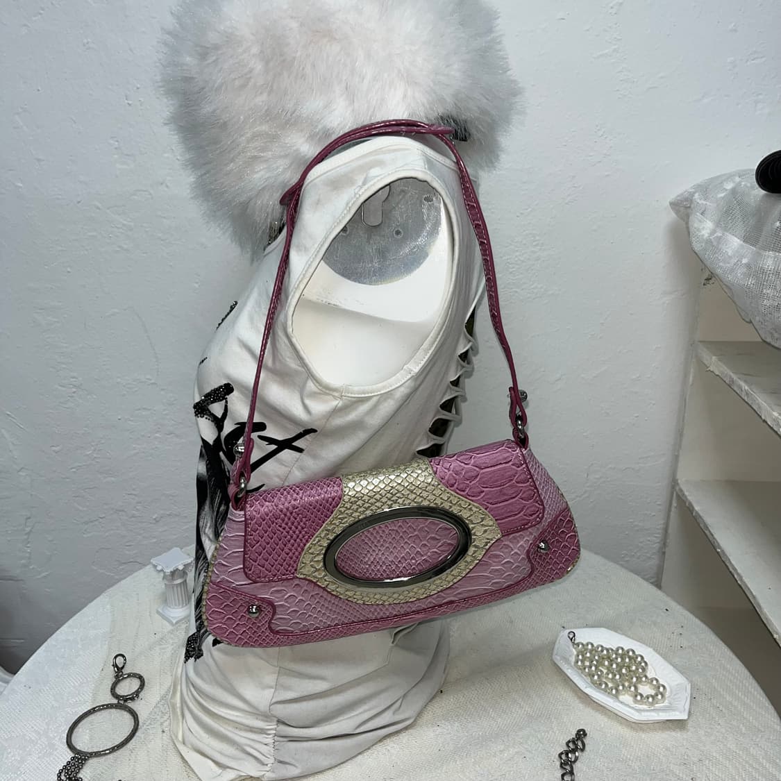 빈티지 핑크 파에톤 숄더백 상품이미지1