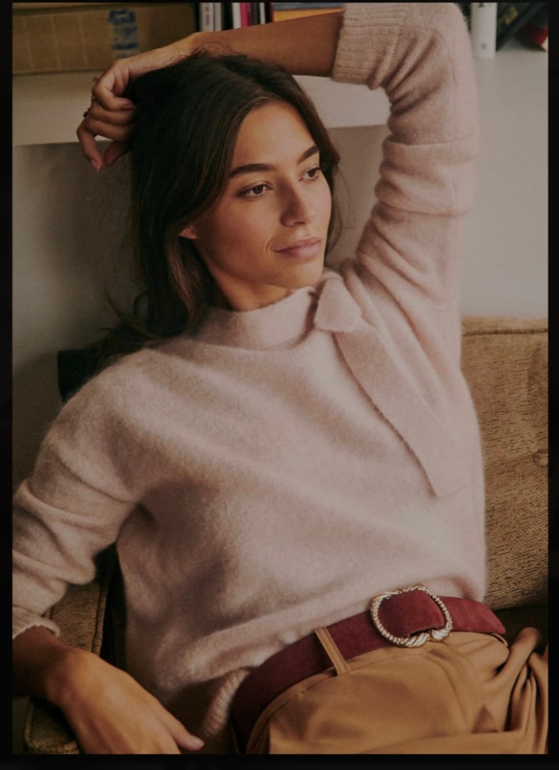 [정품] 새상품세잔  SEZANE 리본 타이 모헤어 메리노 울 니트 상품이미지1