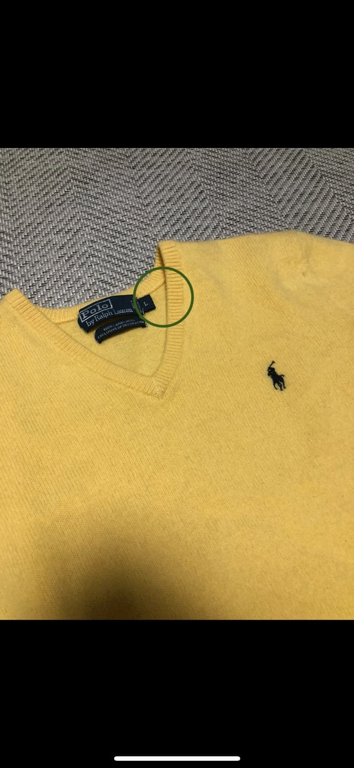 빈티지 폴로 노랑 브이넥 니트 상품이미지3
