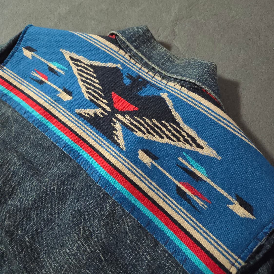 폴로 나바호 패치워크 디스트레스드 데님 자켓 xs 상품이미지3