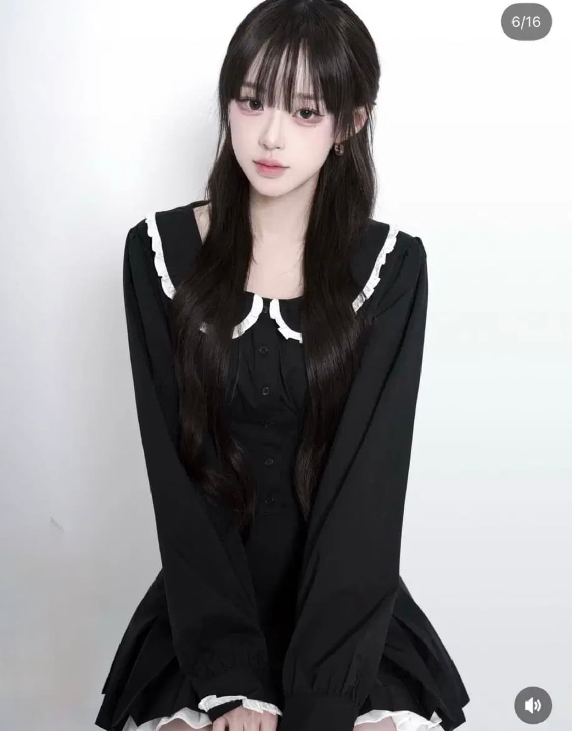 텍O 새상품) 버니앤돌 캔디돌 셋업 블랙 블라우스 스커트 워니하우스 슈 상품이미지2