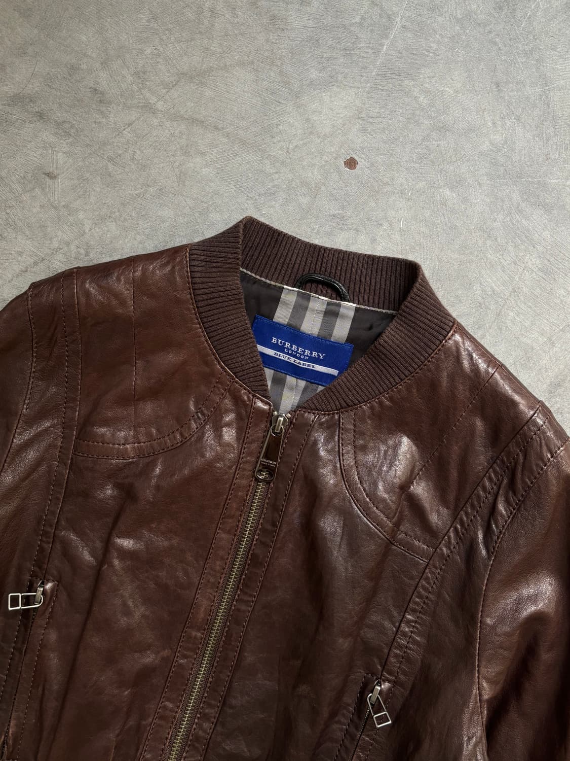 Burberry 버버리 블루라벨 브라운 레더 자켓 상품이미지2