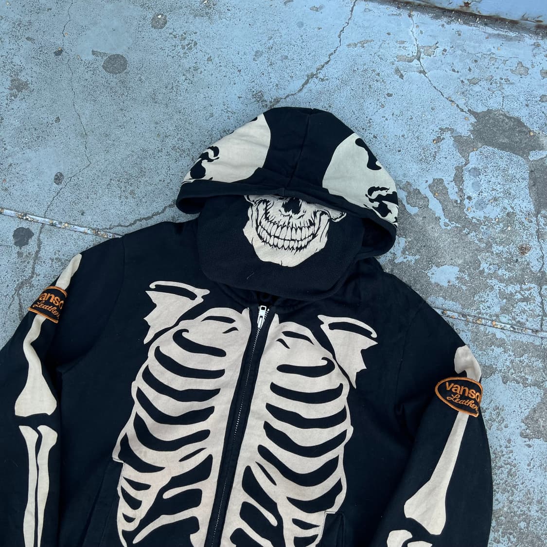 밴슨 스켈레톤 본 풀프린팅 마스크 후드 상품이미지5