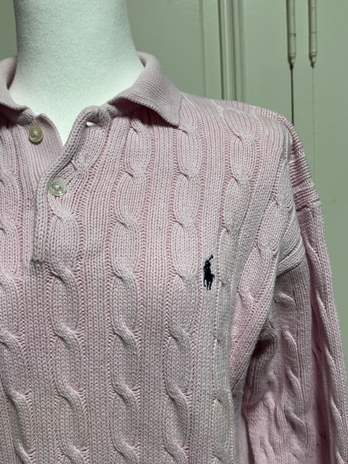 폴로랄프로렌 핑크 카라 니트 상품이미지2