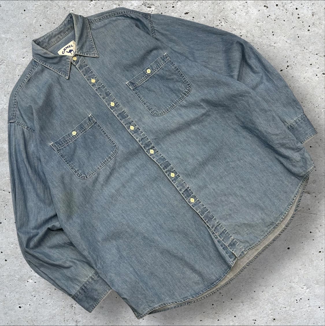 [XL] 90s CAMEL 카멜 빈티지 자수 데님 셔츠 A401 상품이미지2