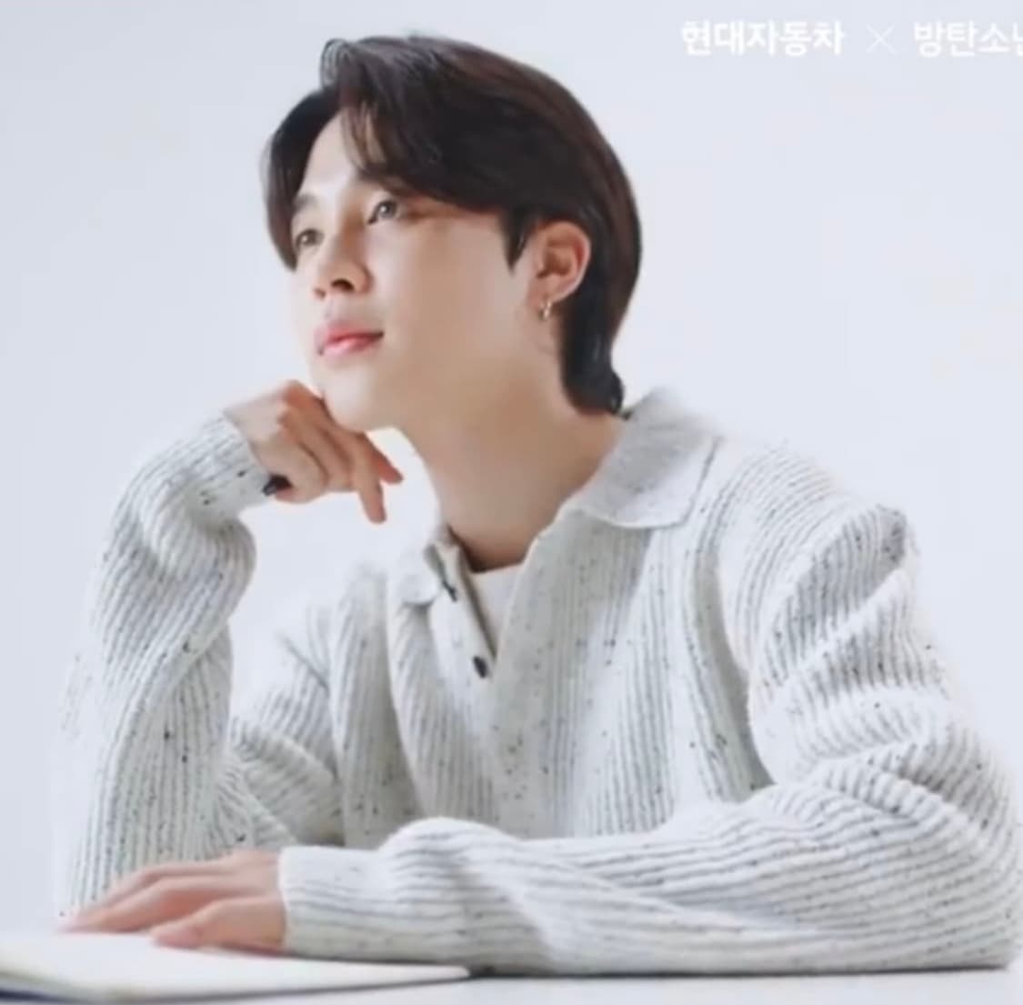 렉토 21AW 에코 청키 니트 m 라이트그레이 지민,유태오 착용 상품이미지1