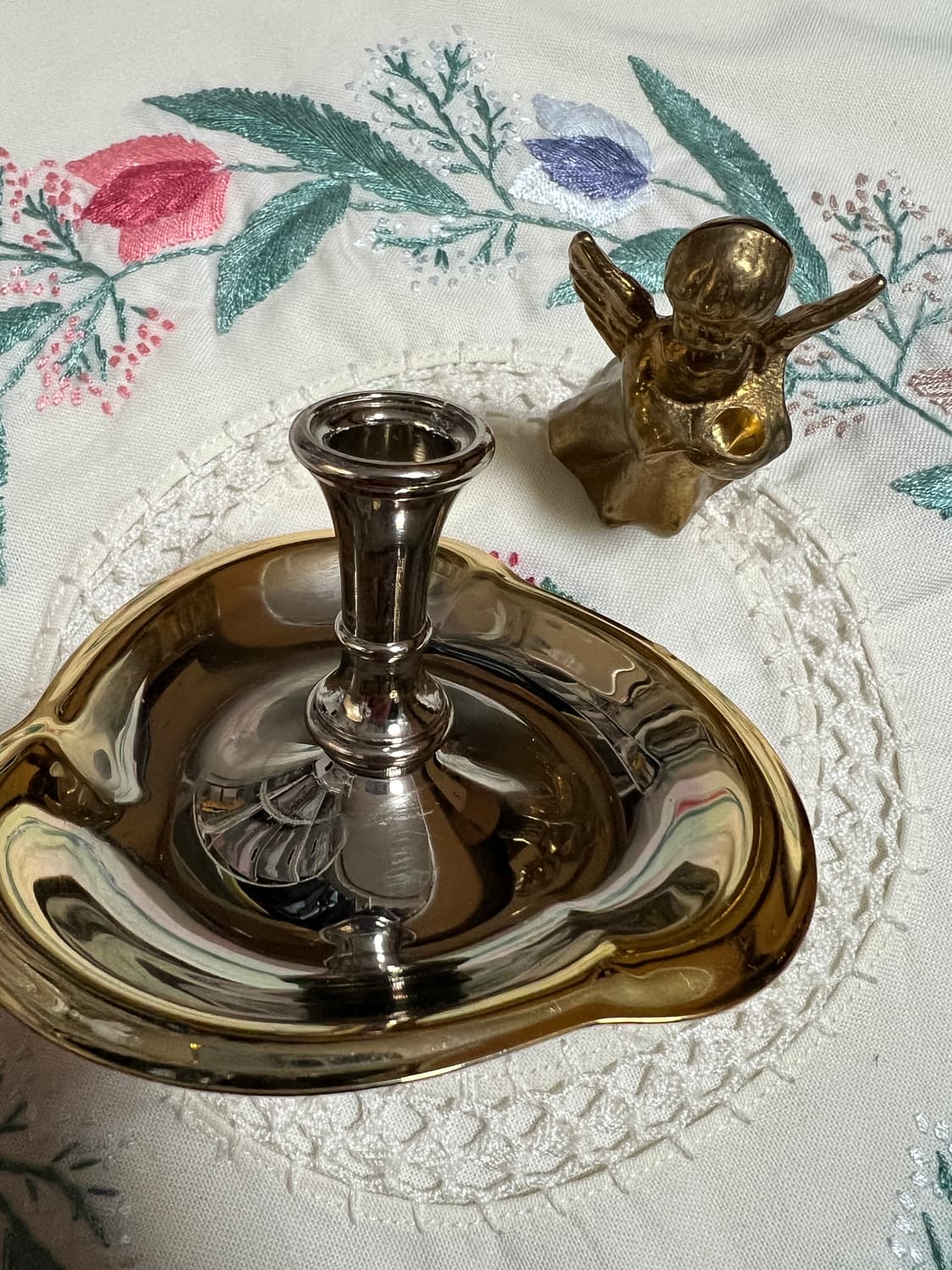 프랑스자수 쿠션커버, 은도금 미니촛대, 천사촛대 상품이미지5