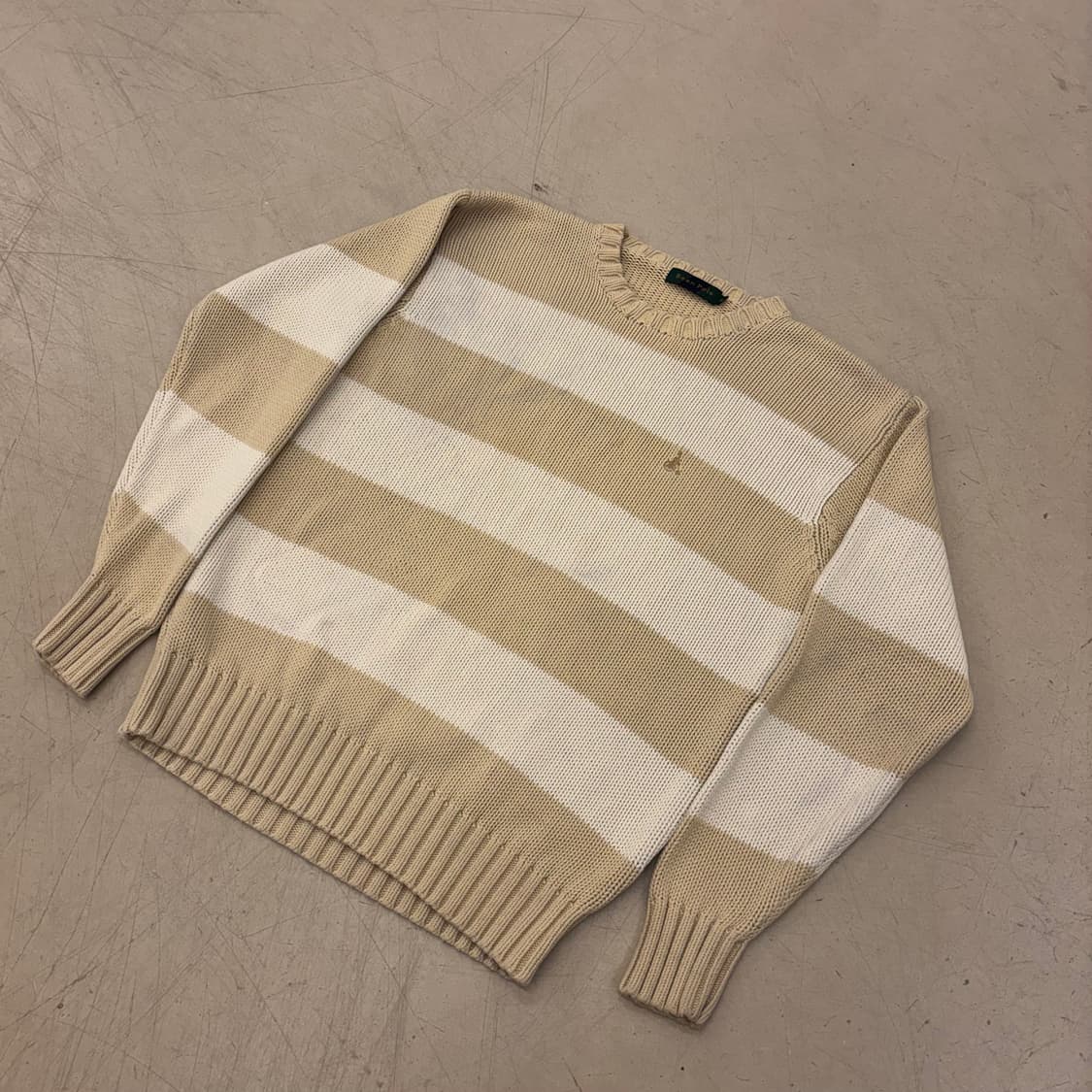 빈폴 투톤 스트라이프 스몰로고 니트 상품이미지1