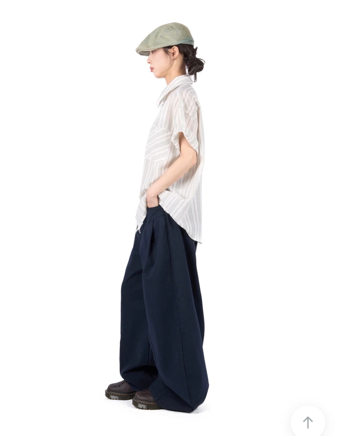 릿킴 cover pintuck balloon pants navy 바지 상품이미지3